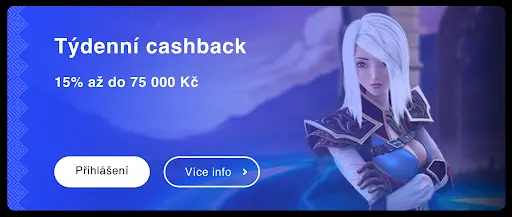 Týdenní cashback 15 % až do 75 000 Kč