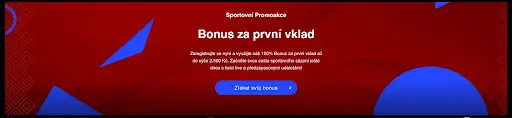 Sportovní promoakce – 100% bonus za první vklad až do 2 500 Kč