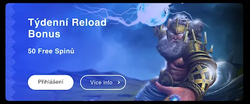 Týdenní reload bonus s 50 free spiny